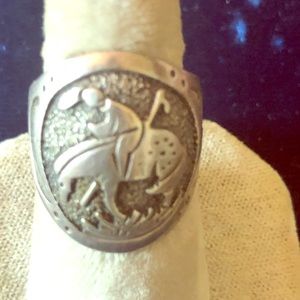 Vintage silver with horse stampedRB ring